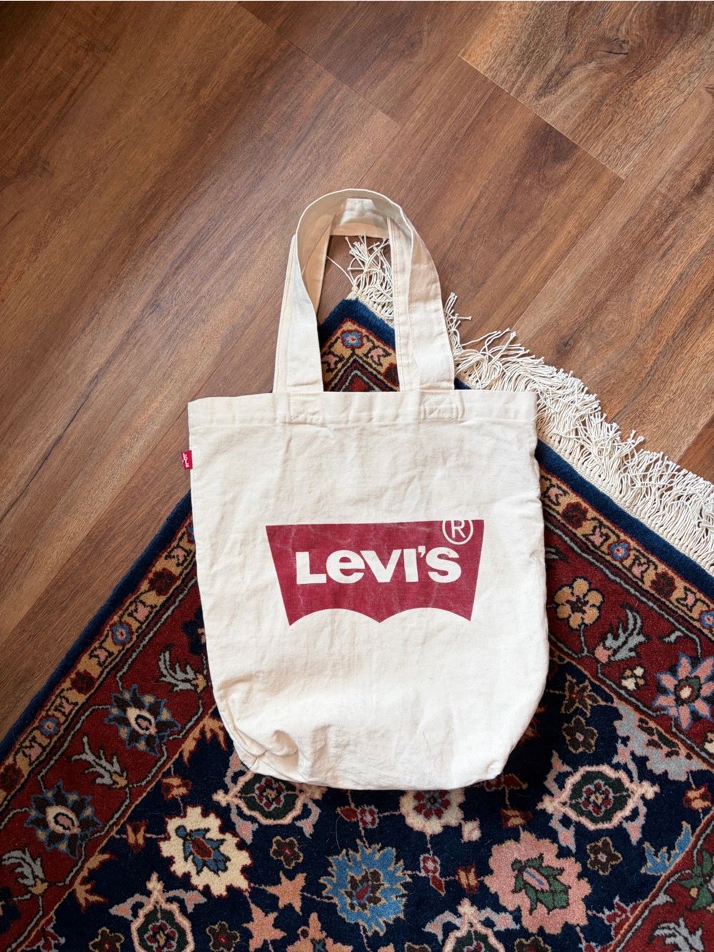 Levi's Natural Canvas Tote with Red Logo